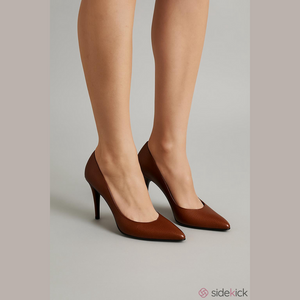 Prada Brown Pebbled Leather Heels Size 35 Italy